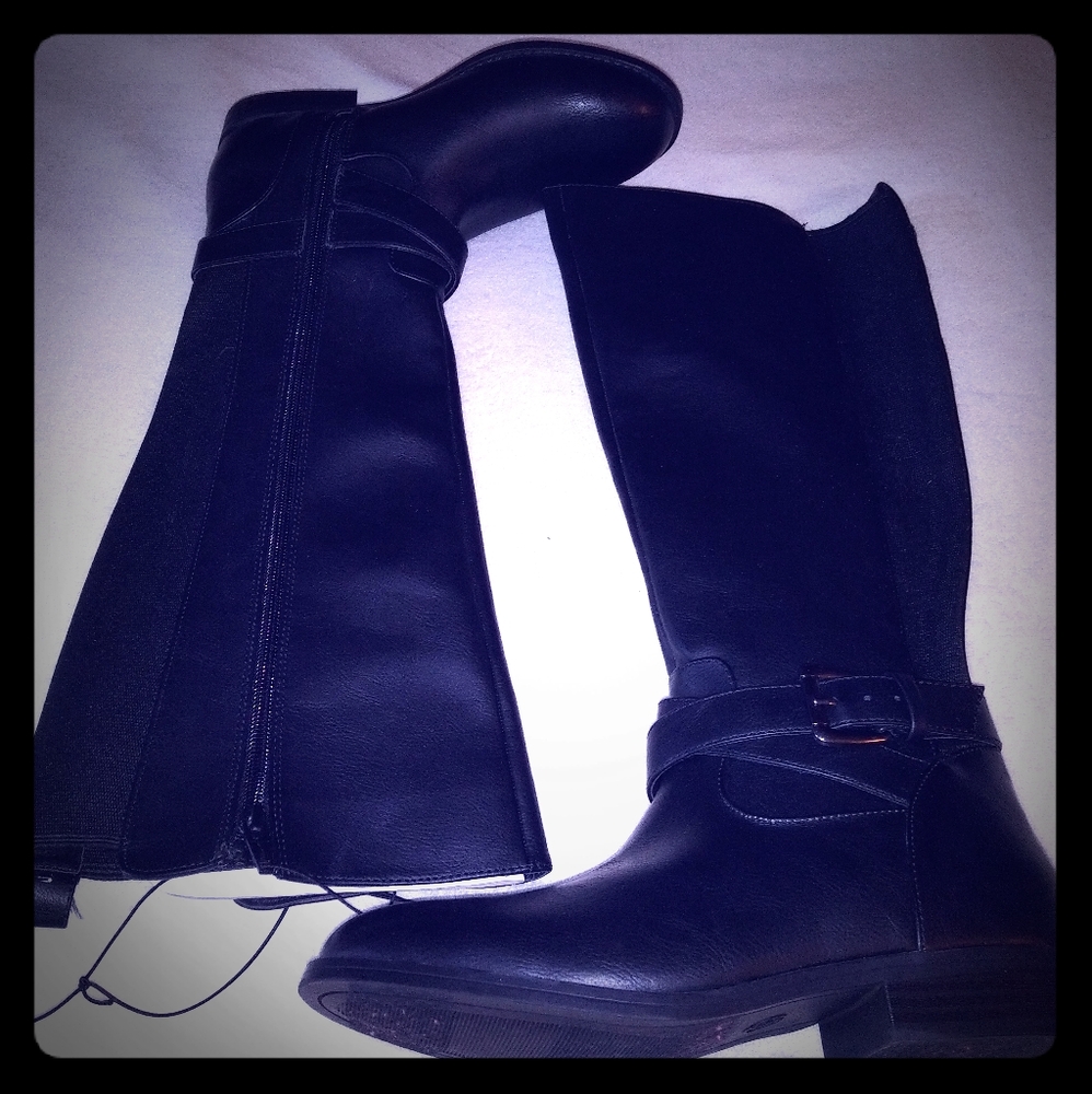NWT A New Day Wendy Black Riding Boots Sz. 6 - Picture 1 of 5